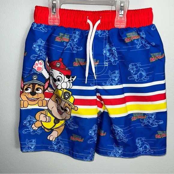Paw Patrol Blue and White Rashguard Swim Set Boys 5T Trunks NWOT - Picture 4 of 8